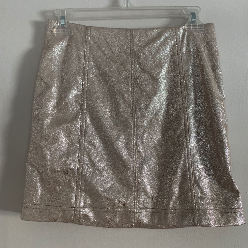 Free People modern femme silver mini skirt